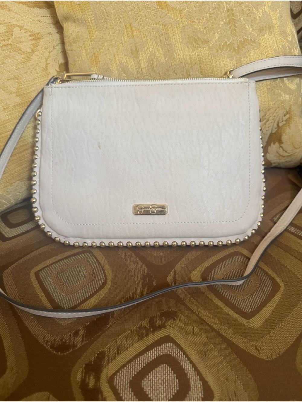 White Stud-Trim Crossbody Bag - Jessica Simpson